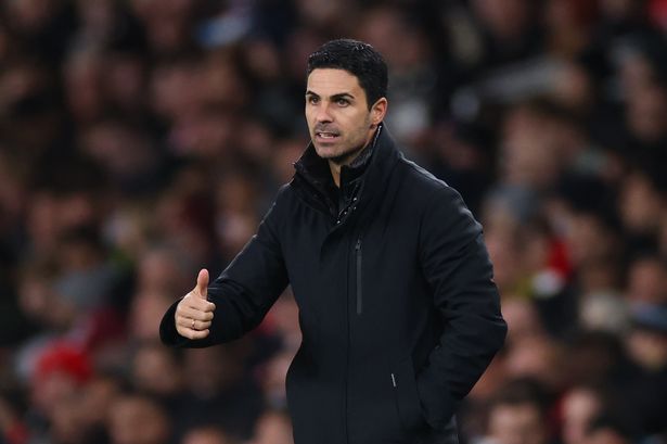 Mikel Arteta looks on during an Arsenal game.